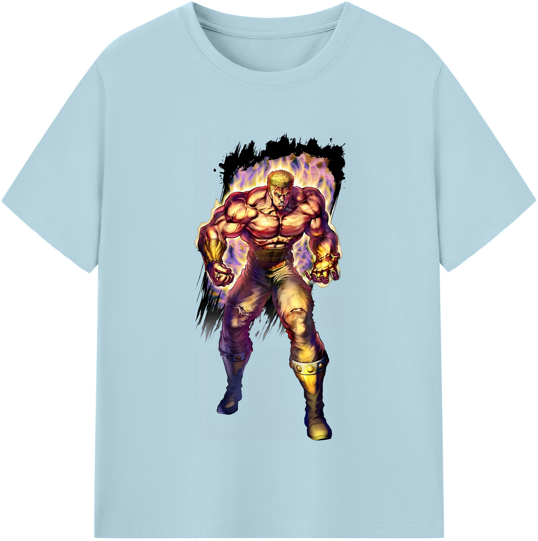 （画像用） 北斗の拳 Fist of the North Star 綿100％半袖Tシャツ（フロントプリント）